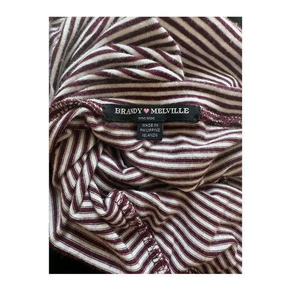 Brandy Melville burgundy and white striped Tshirt dress - Picture 6 of 6